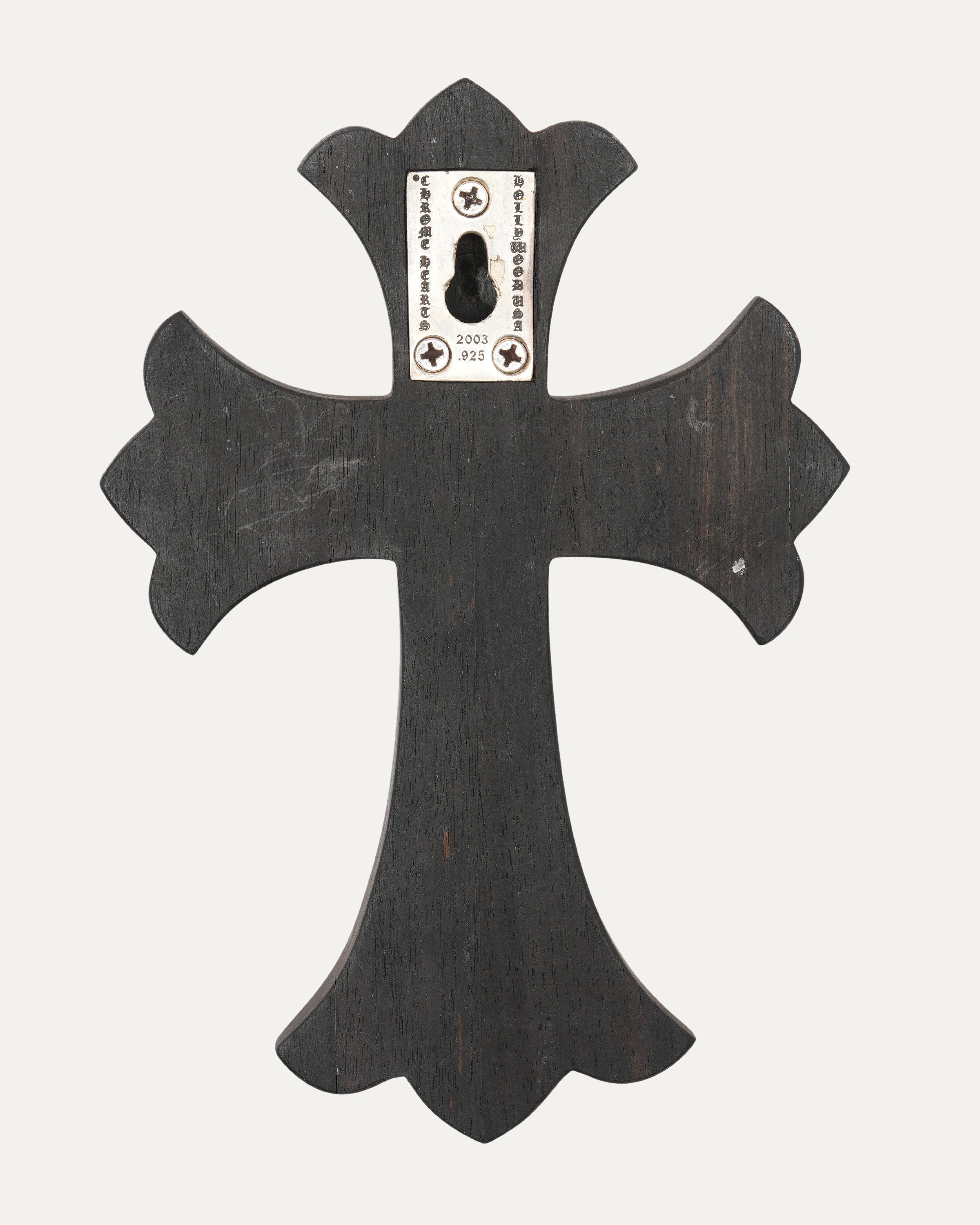 Silver Embellished Ebony Wood Cross