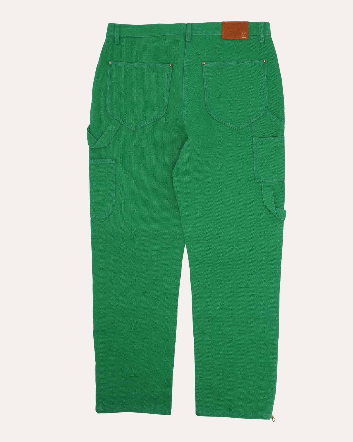 Monogram Embossed Double Knee Carpenter Pants