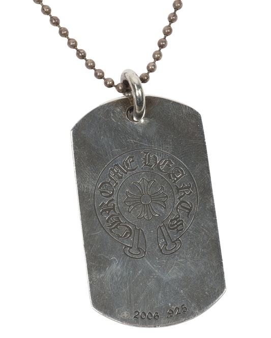 Paris Dog Tag Pendant with Chain