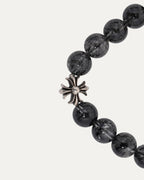 8mm Rutilated Quartz Plus Cross Bead Bracelet