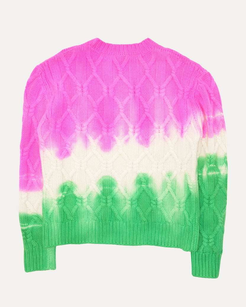 Dip Dye Chunky Cable Sweater