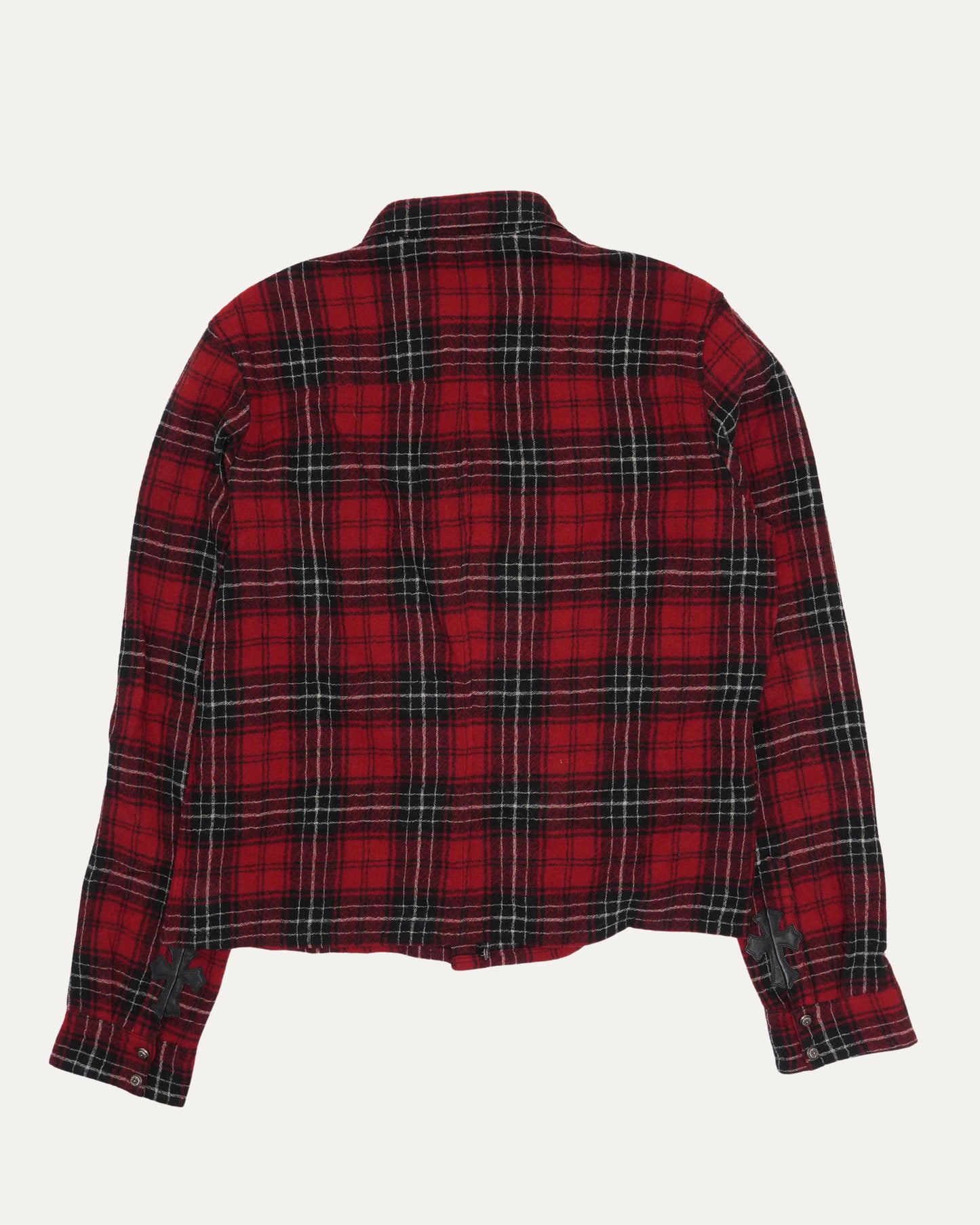 Virgin Wool Cross Patch Flannel Shirt