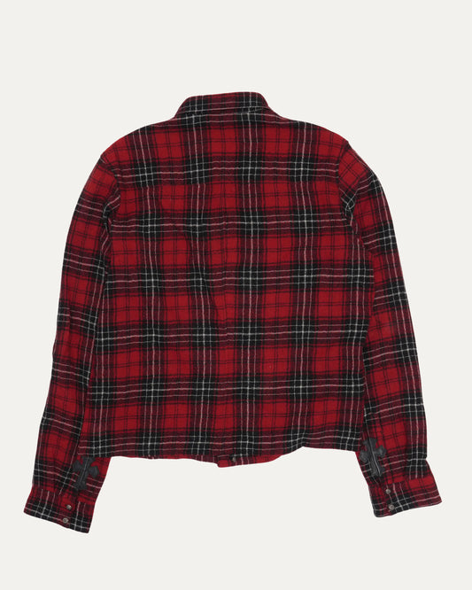 Virgin Wool Cross Patch Flannel Shirt