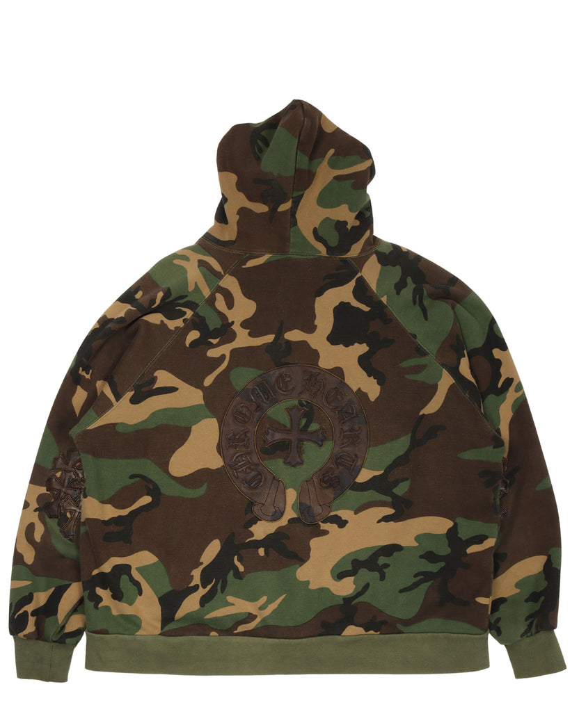 Camouflage Cross Patch Thermal Hoodie