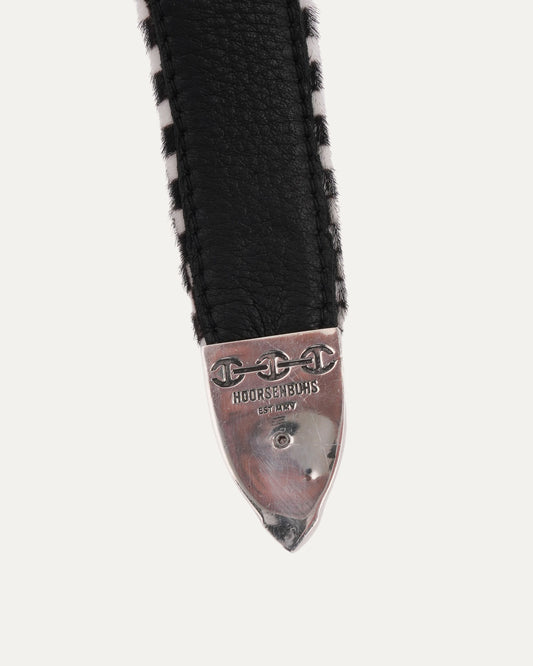 Checkerboard Pony Hair Pendant Western Belt