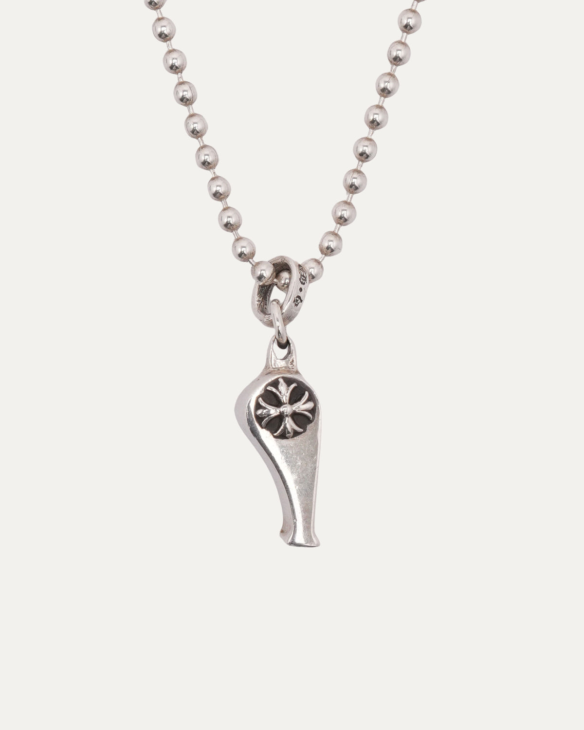 Plus Cross Whistle Pendant on Ball Chain Necklace