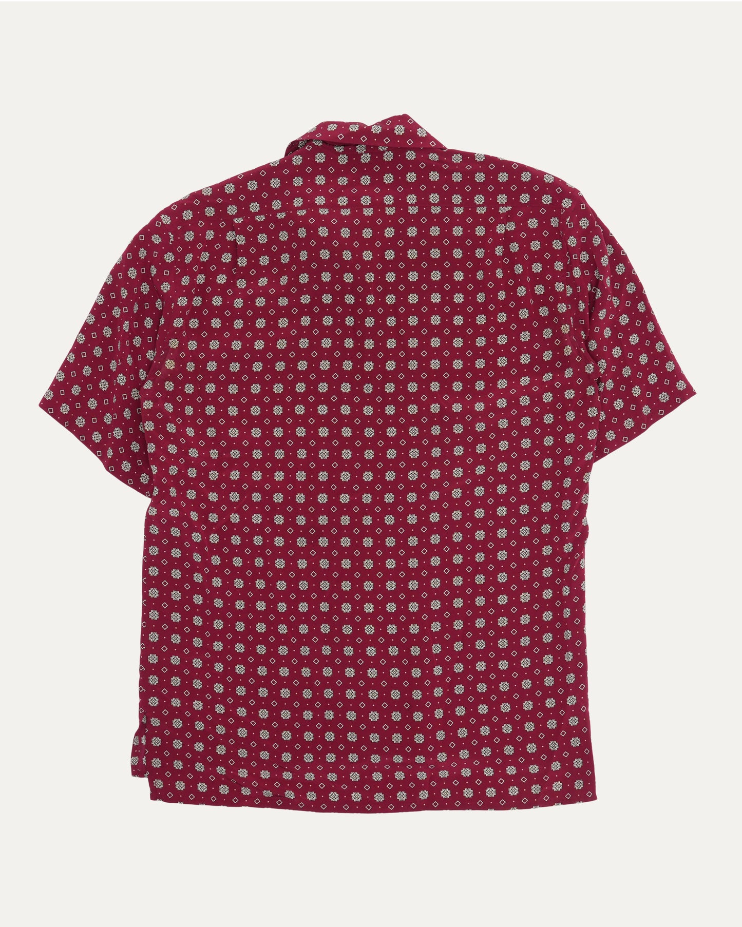 Silk Geometric Print Short Sleeve Shirt