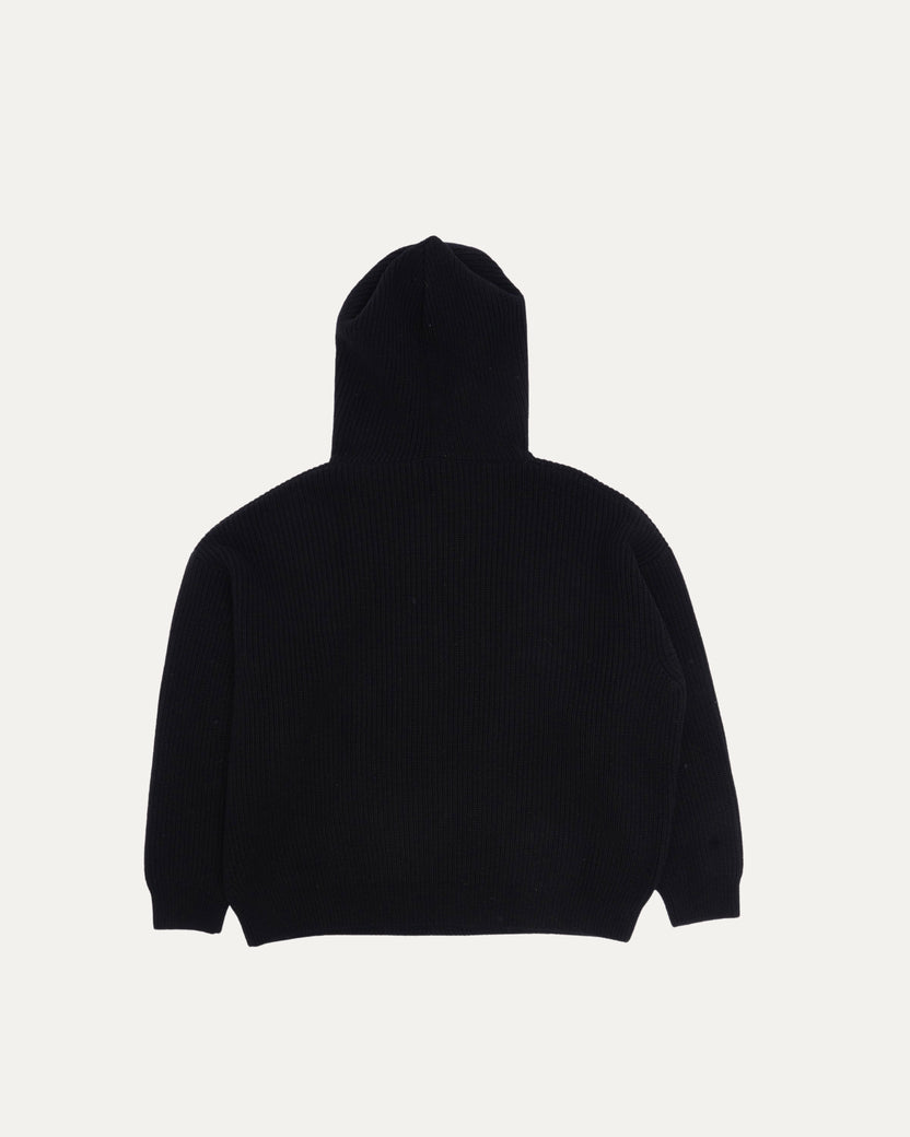 Ribbed Wool Hoodie