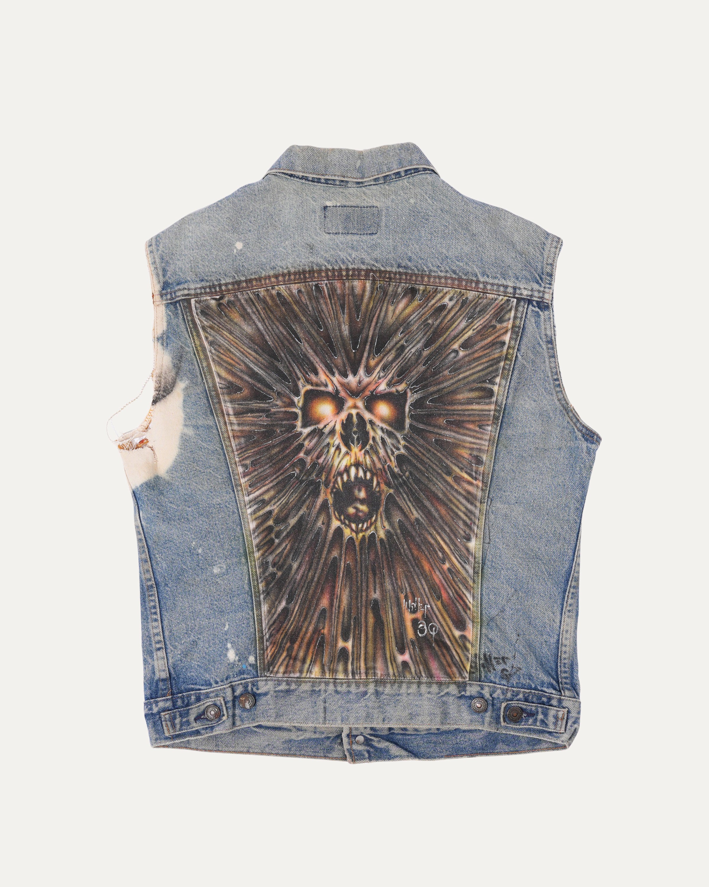 Custom Painted Levi's Denim Vest