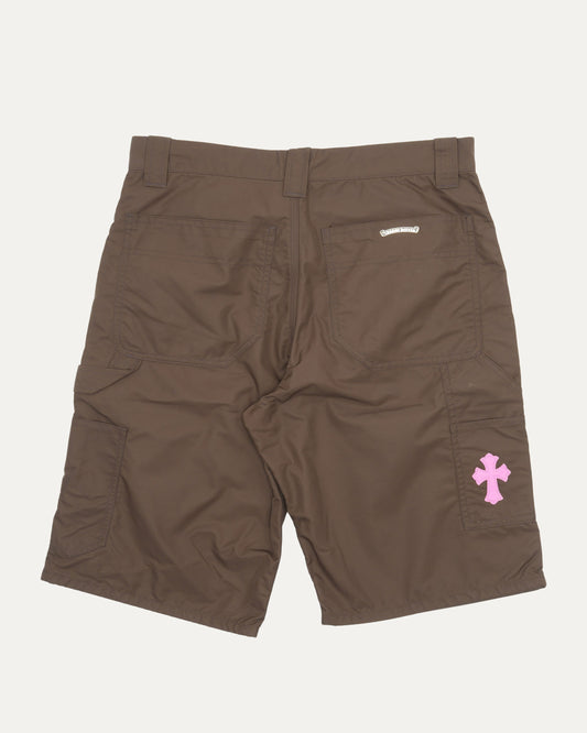 Nylon Leather Double Knee Shorts