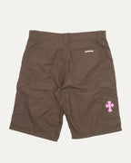 Nylon Leather Double Knee Shorts