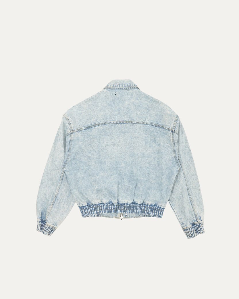 Acid Wash Denim Bomber Jacket