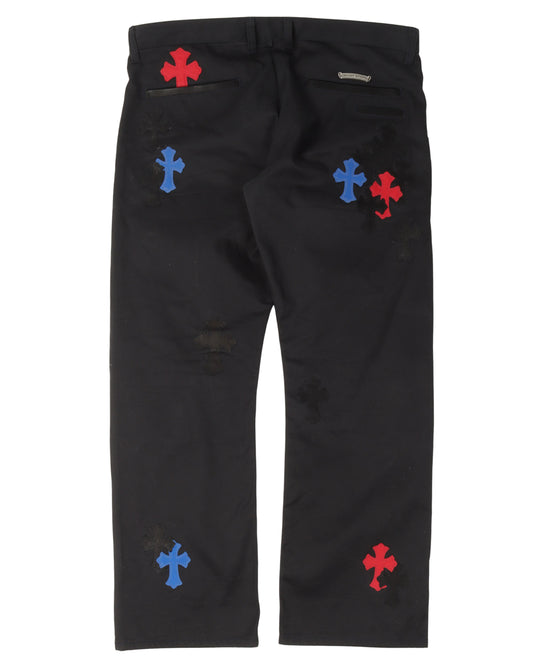 Multicolor Cross Patch Chino Pants