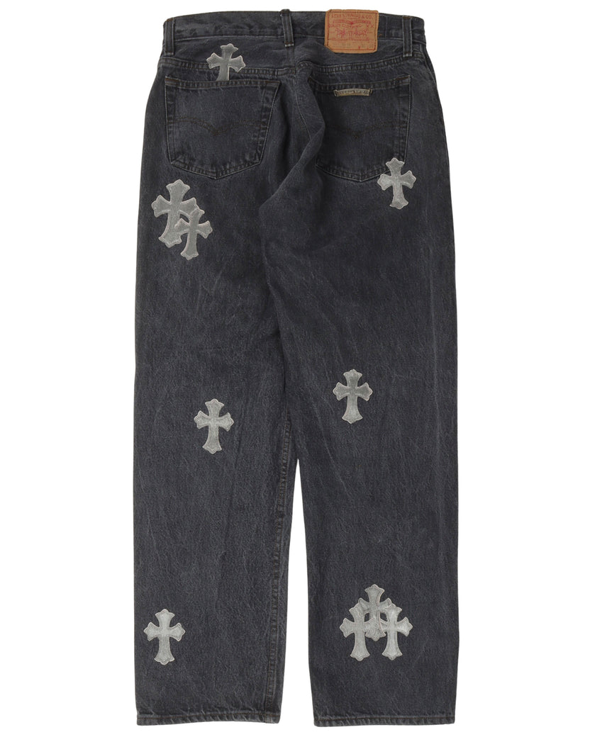 Pony Hair Cross Patch Jeans