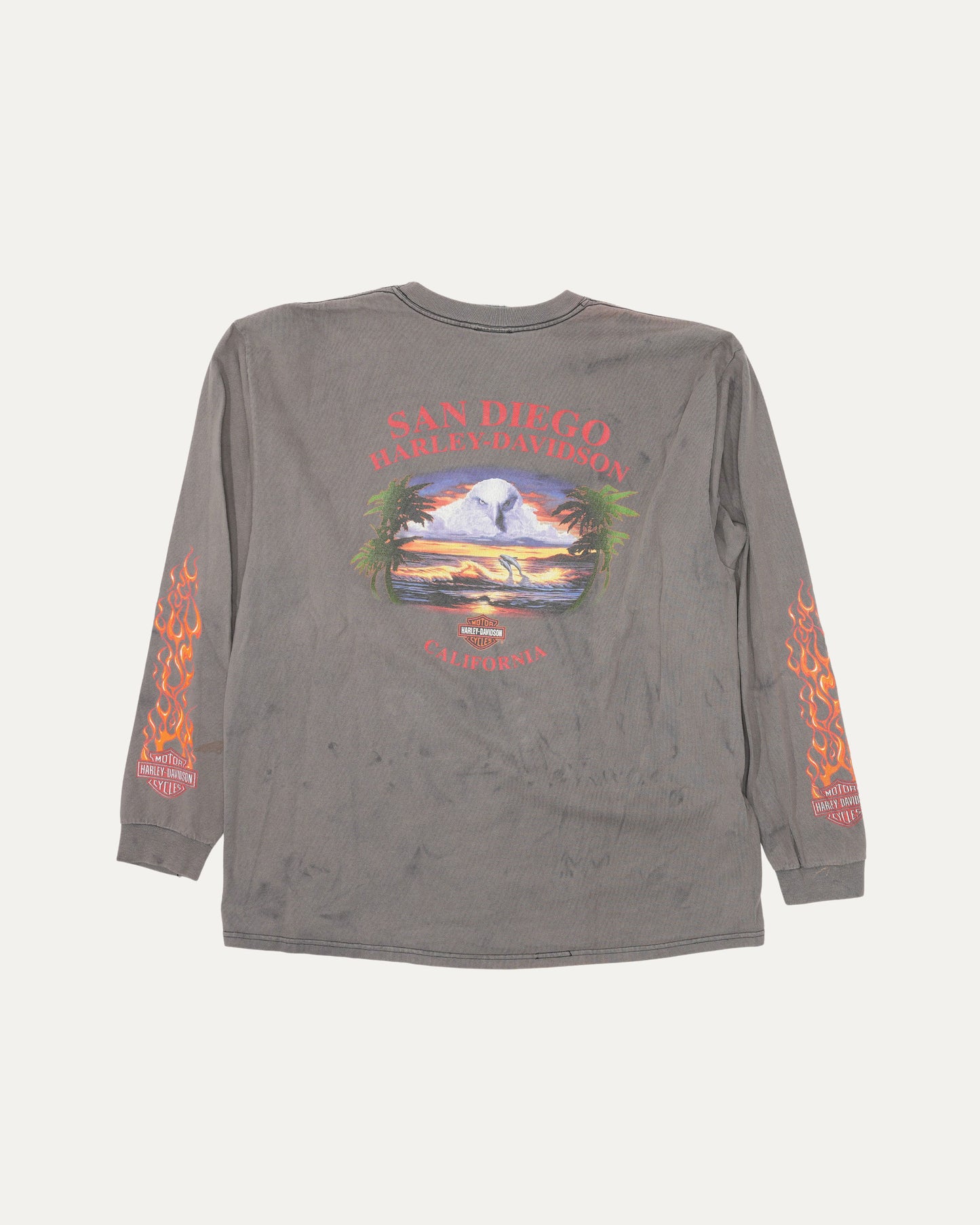 Harley Davidson San Diego Flames Long Sleeve T-Shirt