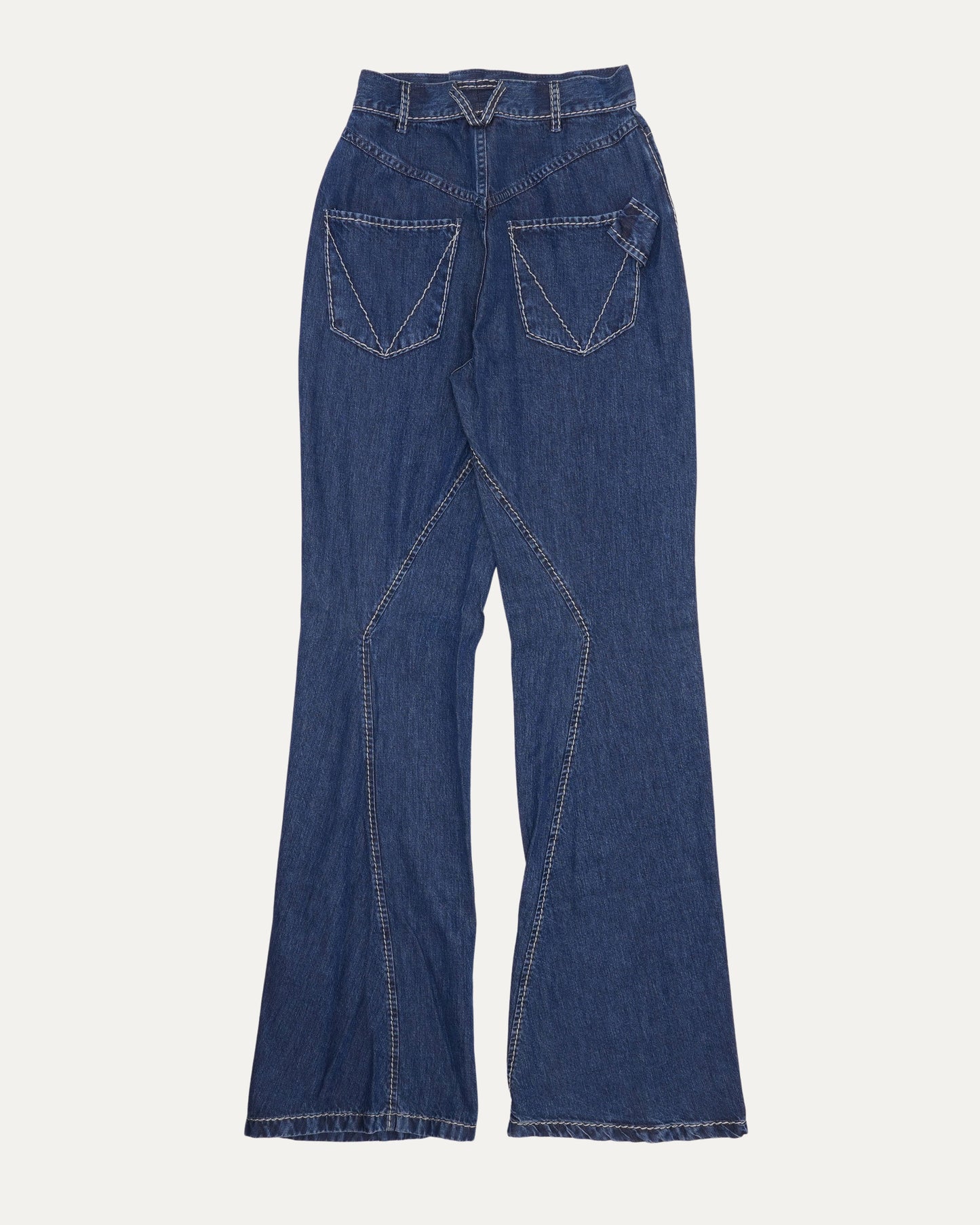 Overlock Stitch Flare Jeans
