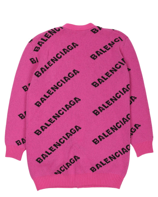 All Over Logo Cardigan Sweater