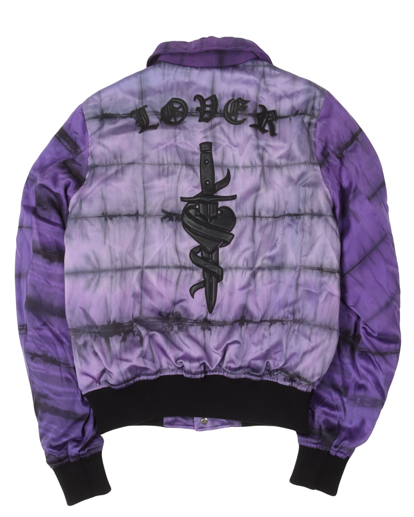 Lover Dagger Silk Tie Dye Bomber Jacket