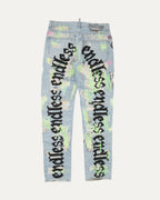 Distressed Embroidered Jeans
