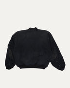 Distressed Oversized Denim Bomber Jacket