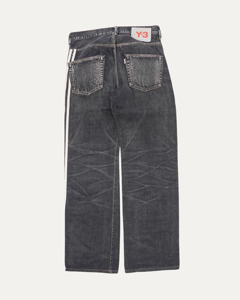 Y-3 SS04 3-Stripe Spotted Horse Denim Jeans