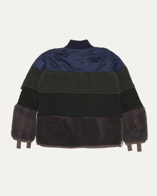 Multi Textured Bomber Jacket