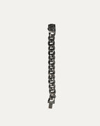 Black Diamond Rhodium Fleur Box Cuban ID Bracelet