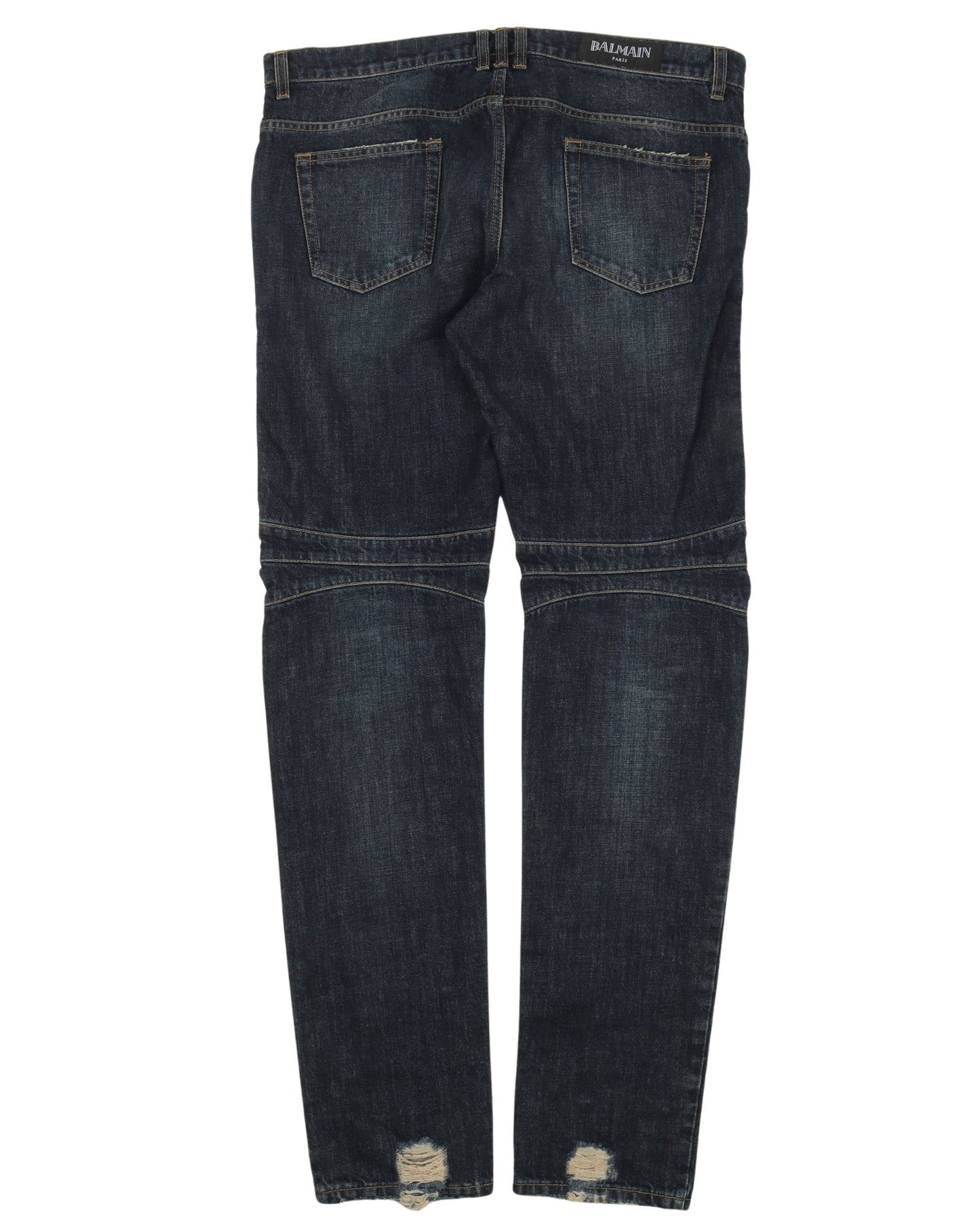 Raw Denim Biker Pants