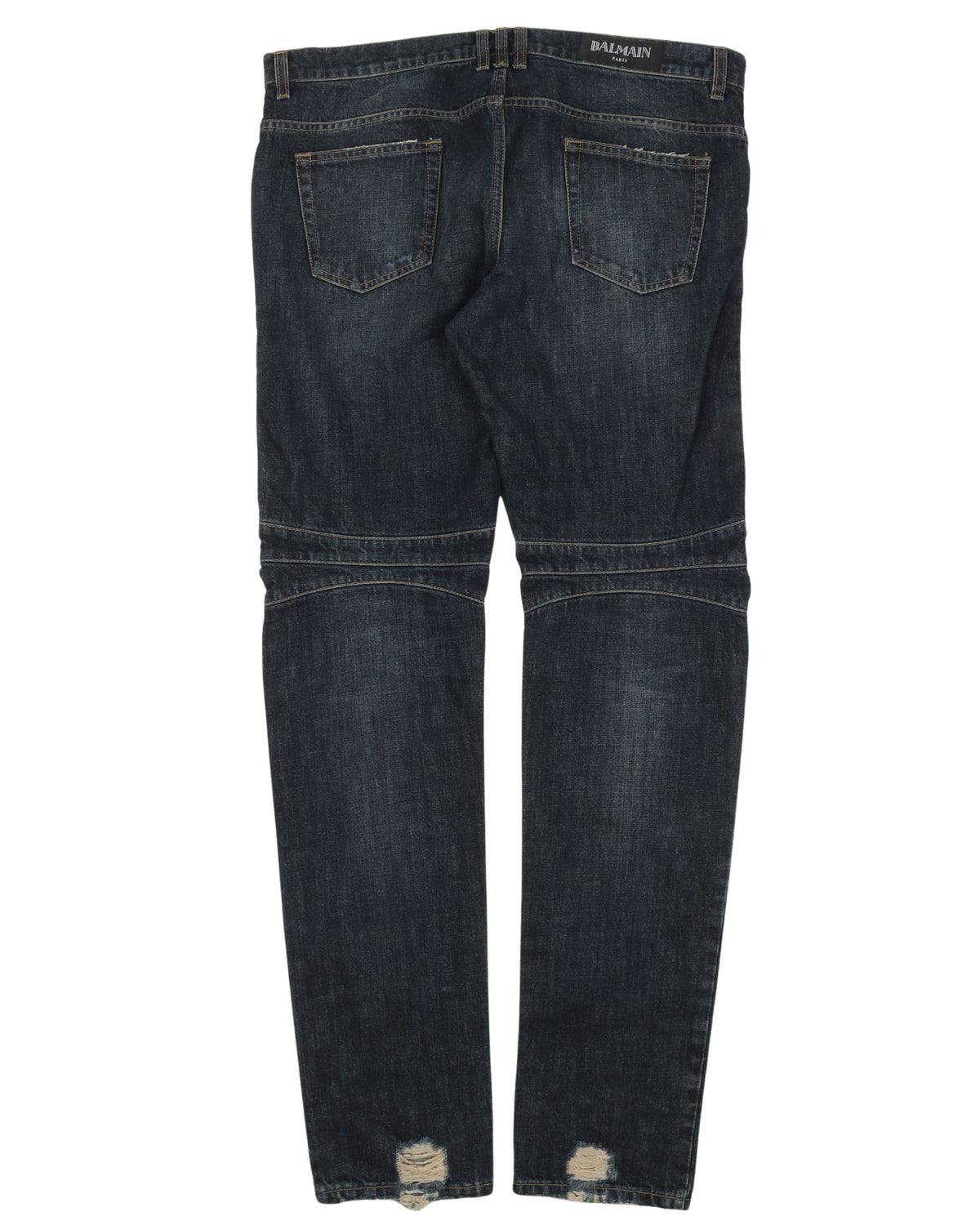 Raw Denim Biker Pants