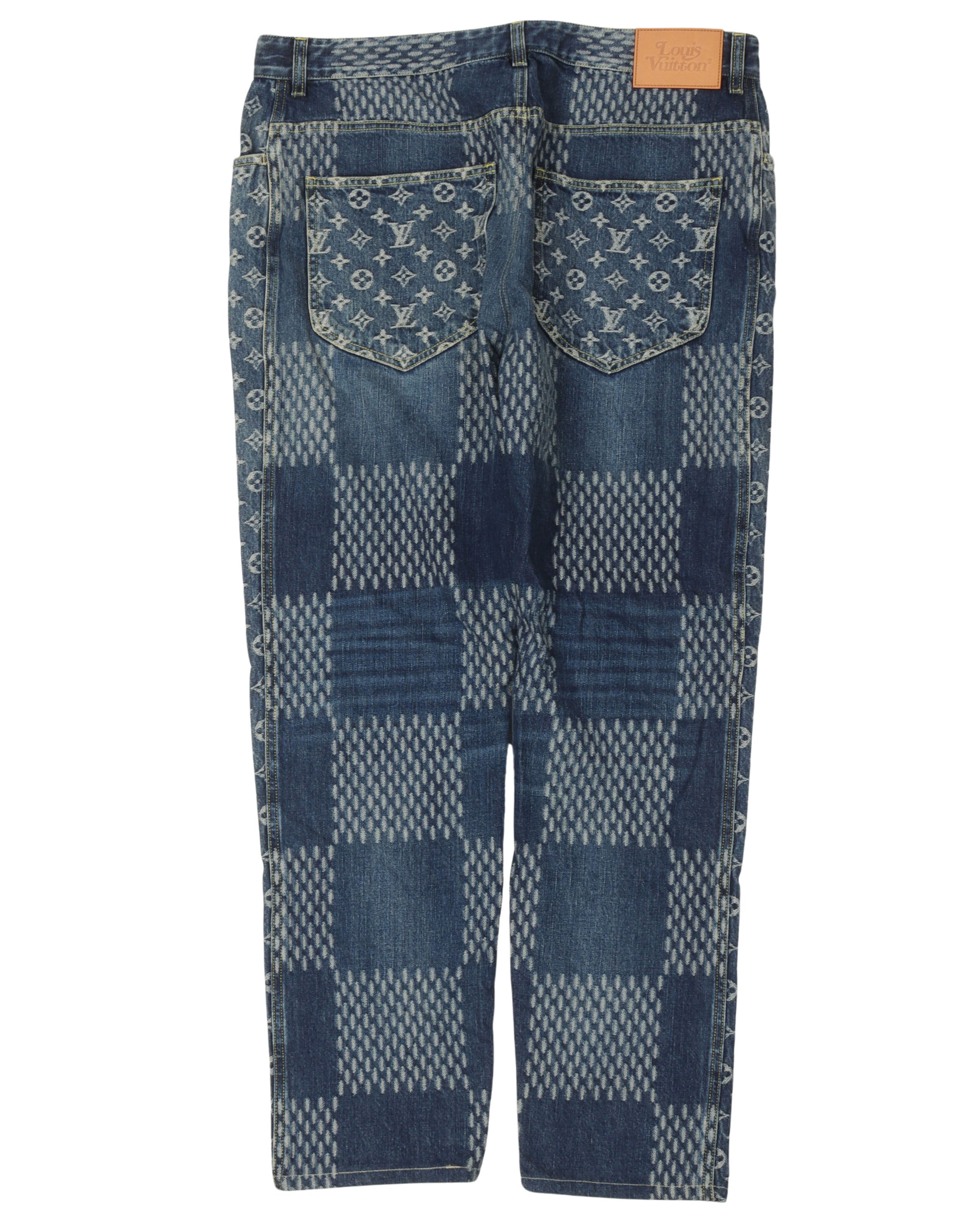 Louis Vuitton Men's Checkered Silk Monogram Boxer Shorts size 34