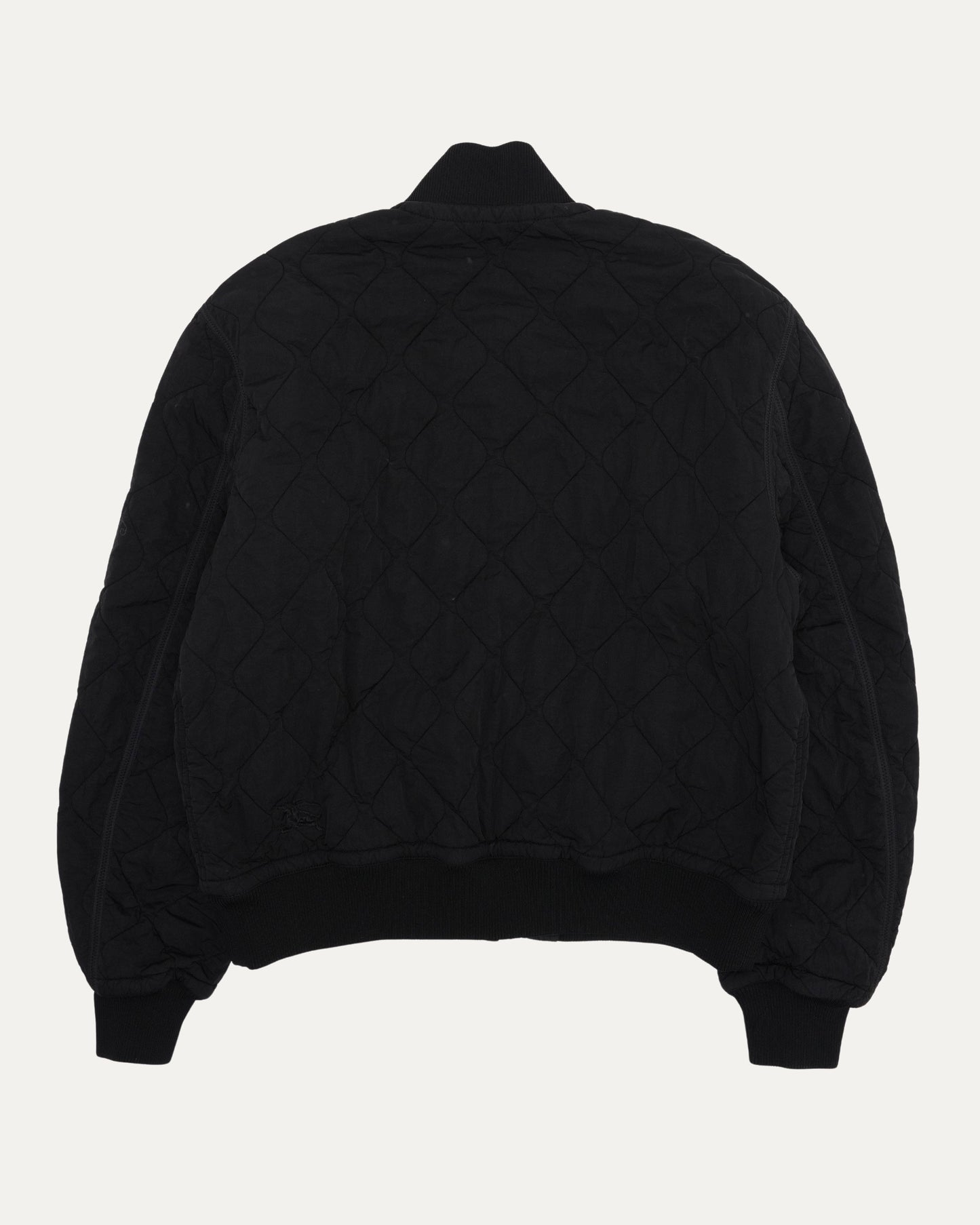 Washed Nylon Quilted Bomber Jacket