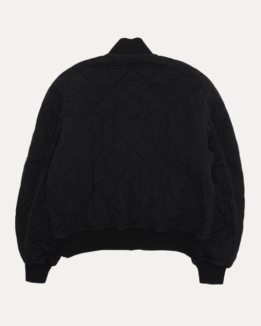 Washed Nylon Quilted Bomber Jacket