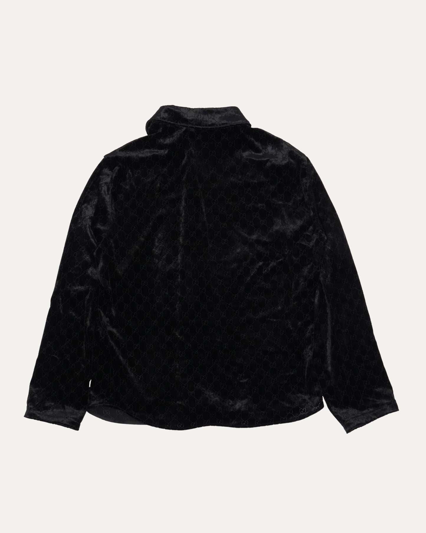 La Famiglia GG Monogram Stretch Devoré Velvet Shirt