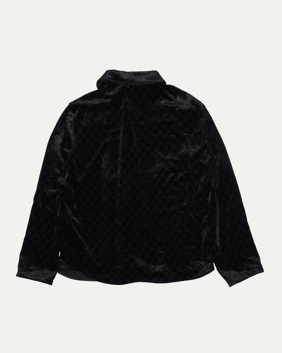 La Famiglia GG Monogram Stretch Devoré Velvet Shirt