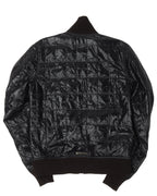 Slim Fit Funnel Neck Embellished Fleur Patch Quilted Jacket