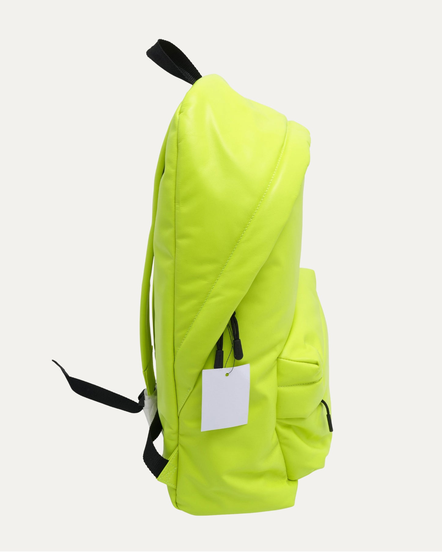 Puffy Logo-Print Leather Backpack
