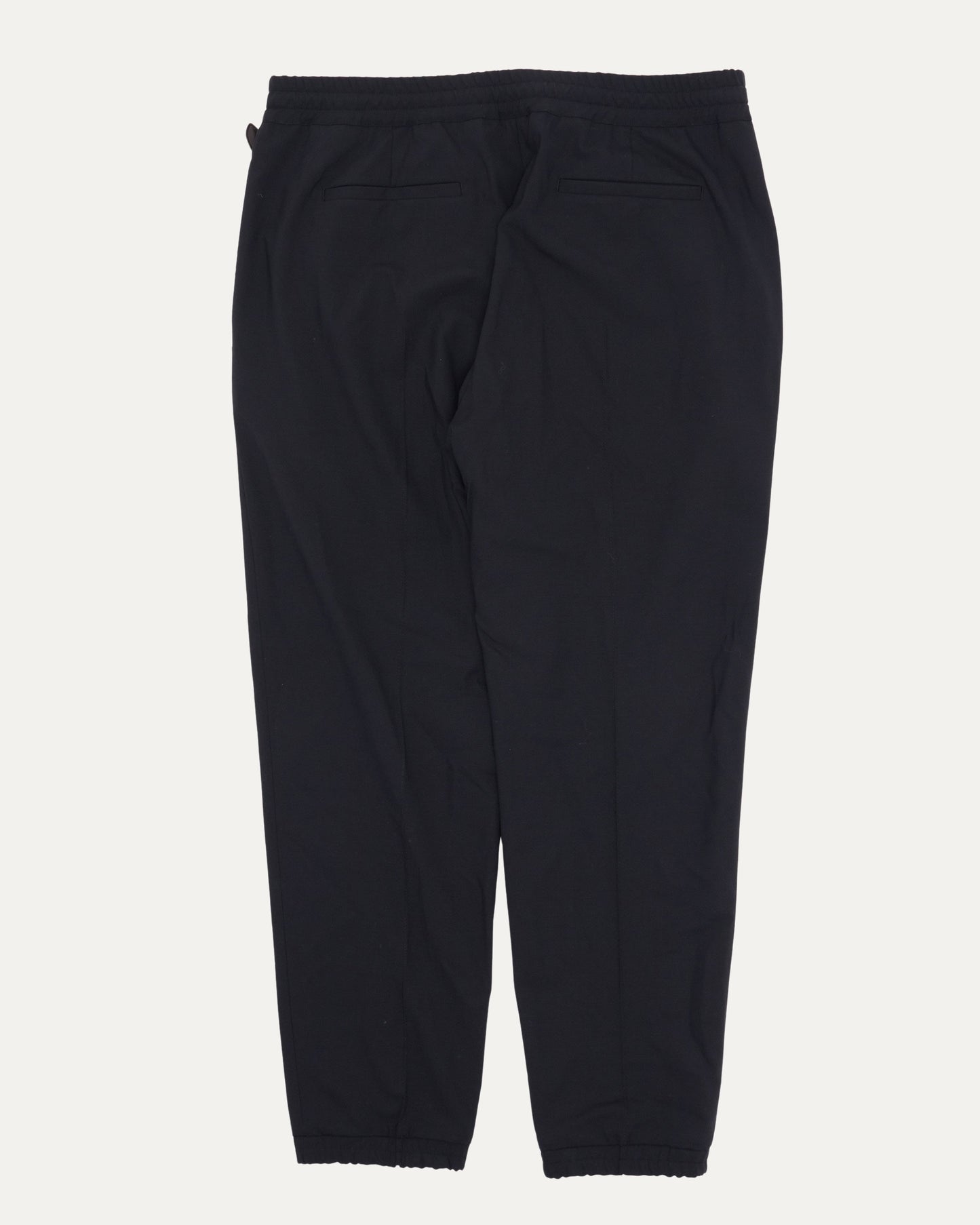 Wool Blend Pleated Drawstring Track Pants