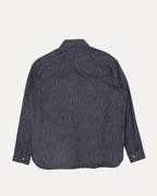 Leather Appliqué Cotton-Cashmere Blend Denim Shirt