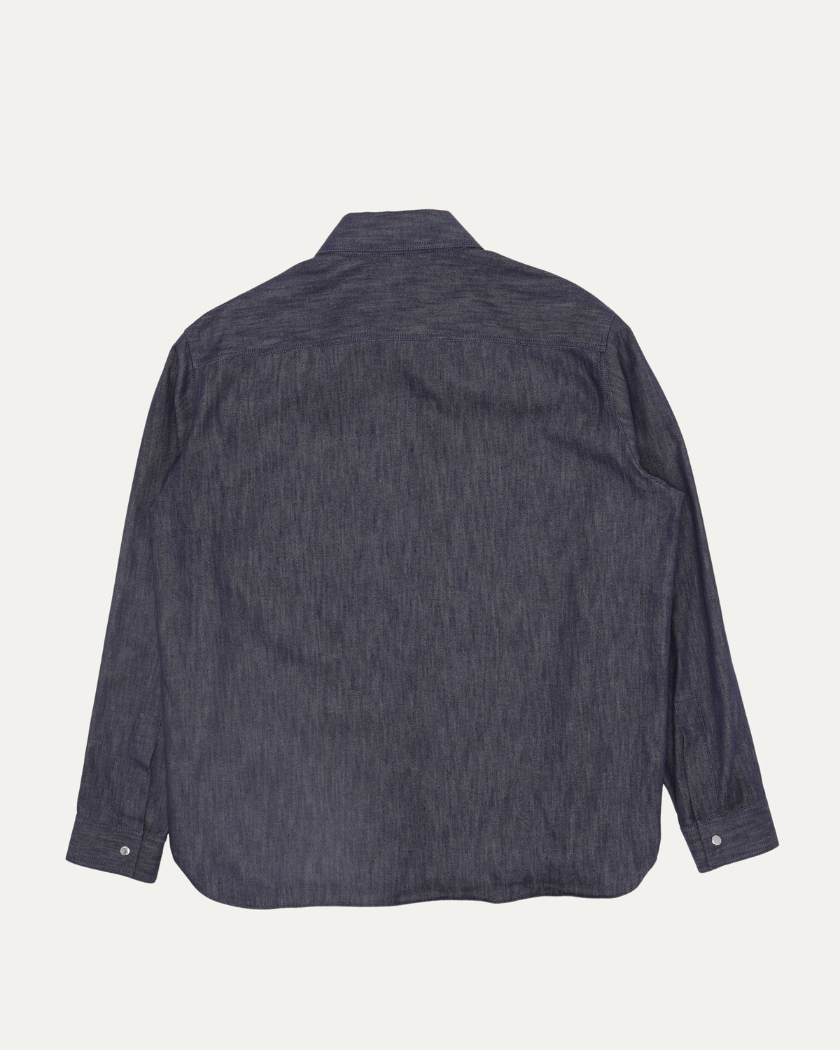 Leather Appliqué Cotton-Cashmere Blend Denim Shirt