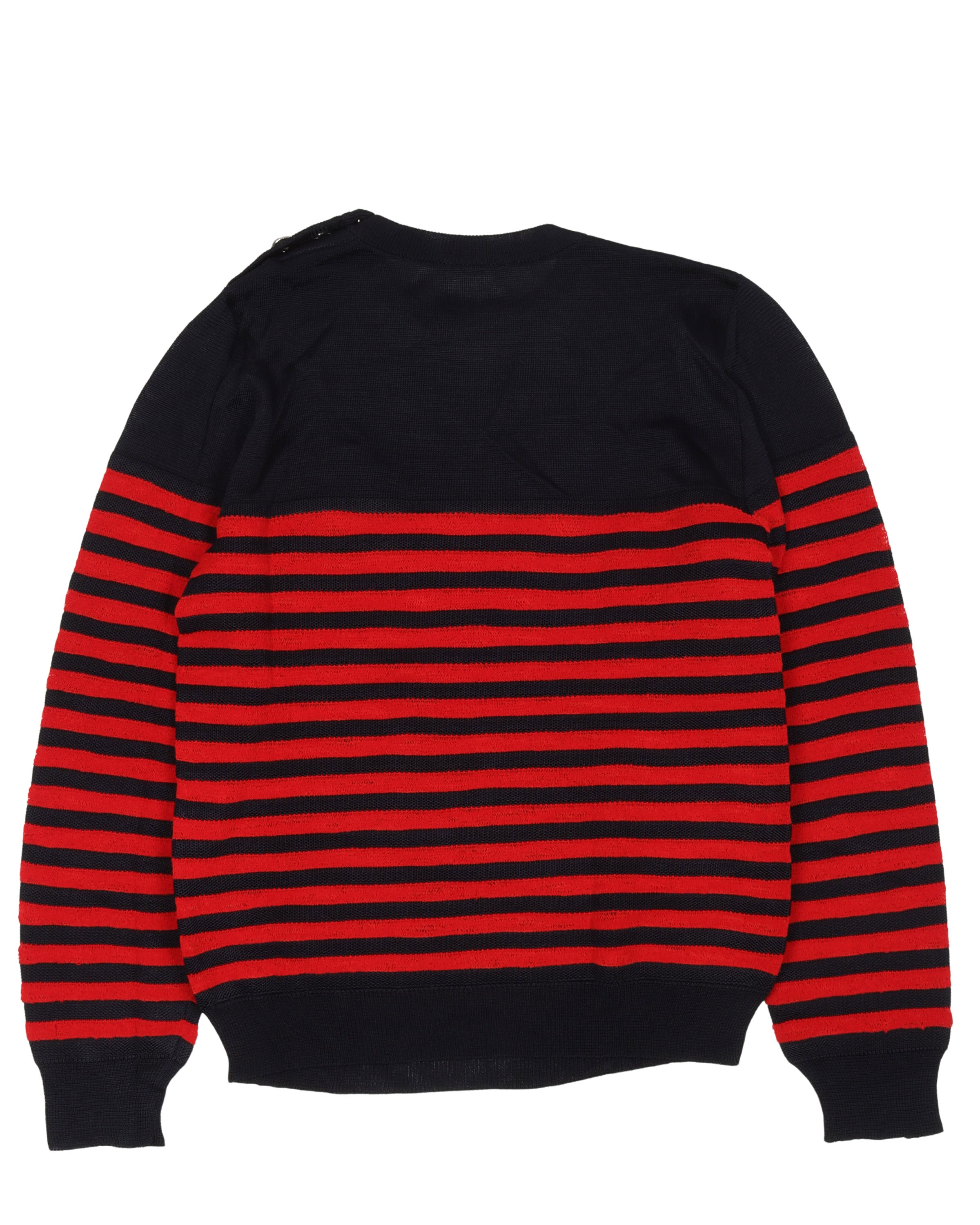 Embroidered Striped Sweater