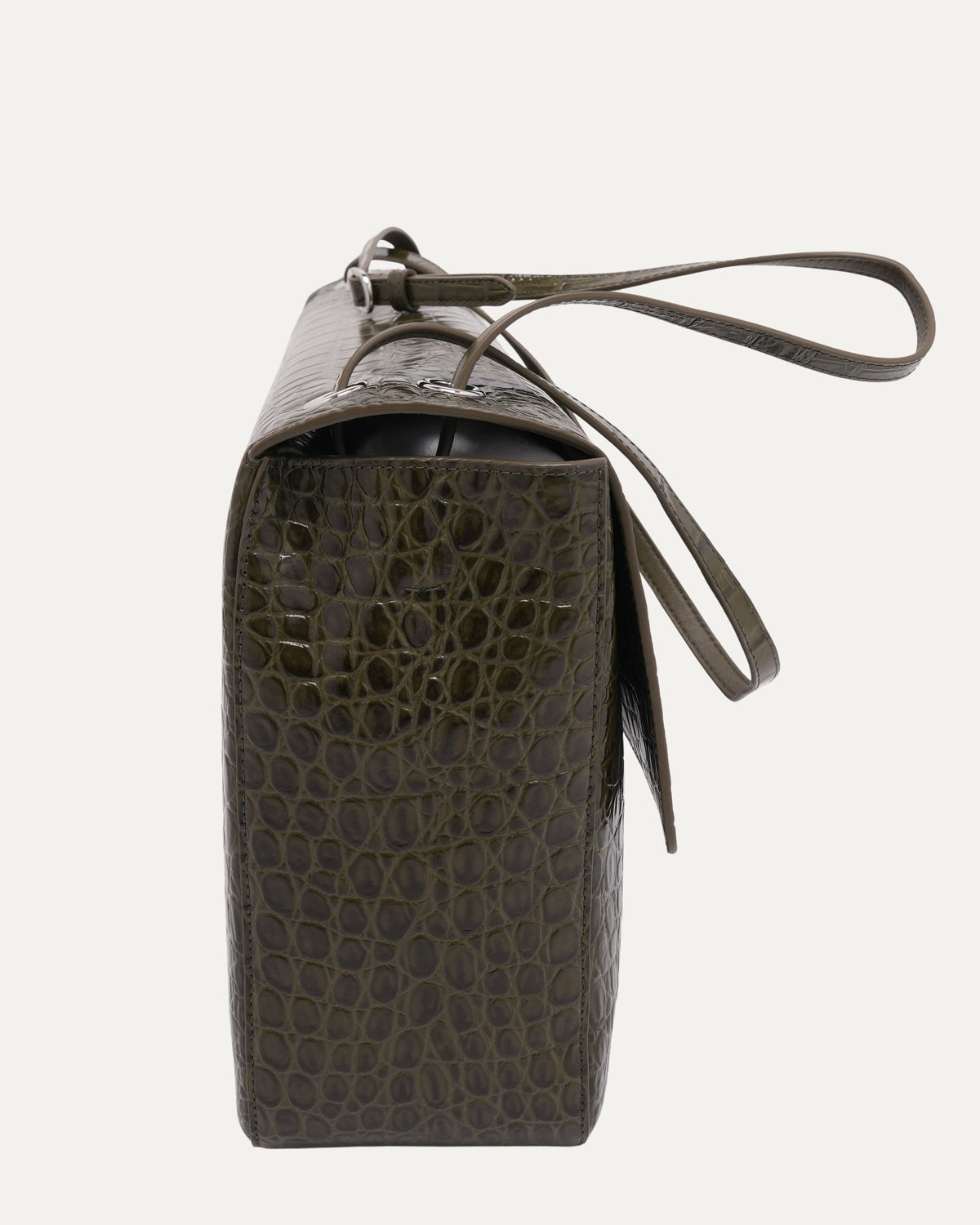 Embossed Crocodile Maxi Flap Bag