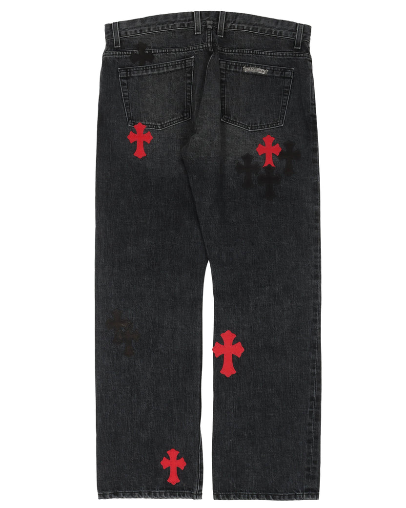 Multicolor Cross Patch Jeans