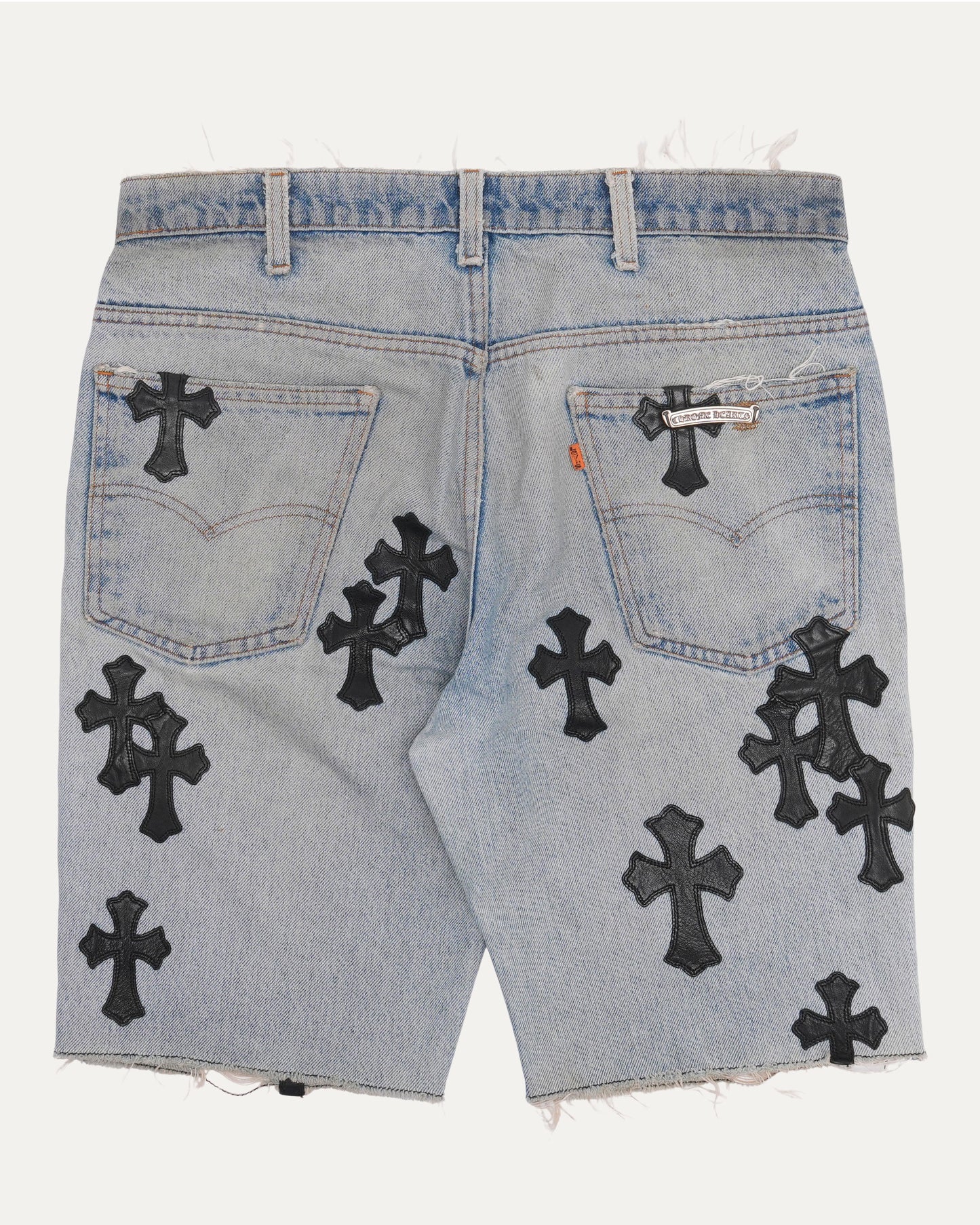 Levi's 505 Orange Tab Cross Patch Cutoff Denim Shorts