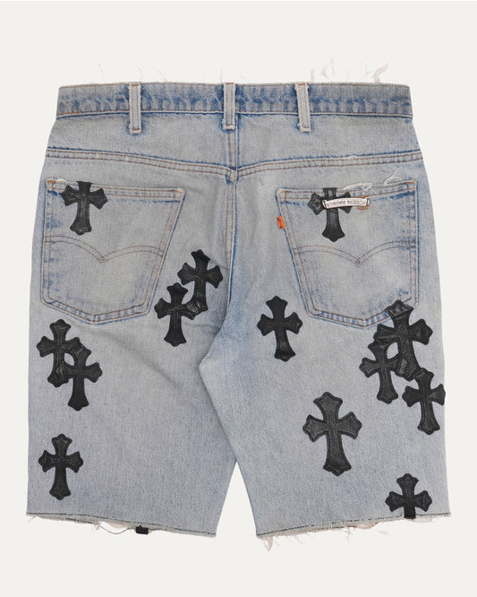 Levi's 505 Orange Tab Cross Patch Cutoff Denim Shorts