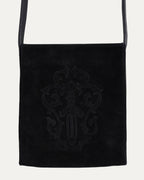Suede Vine Dagger Crossbody Pouch