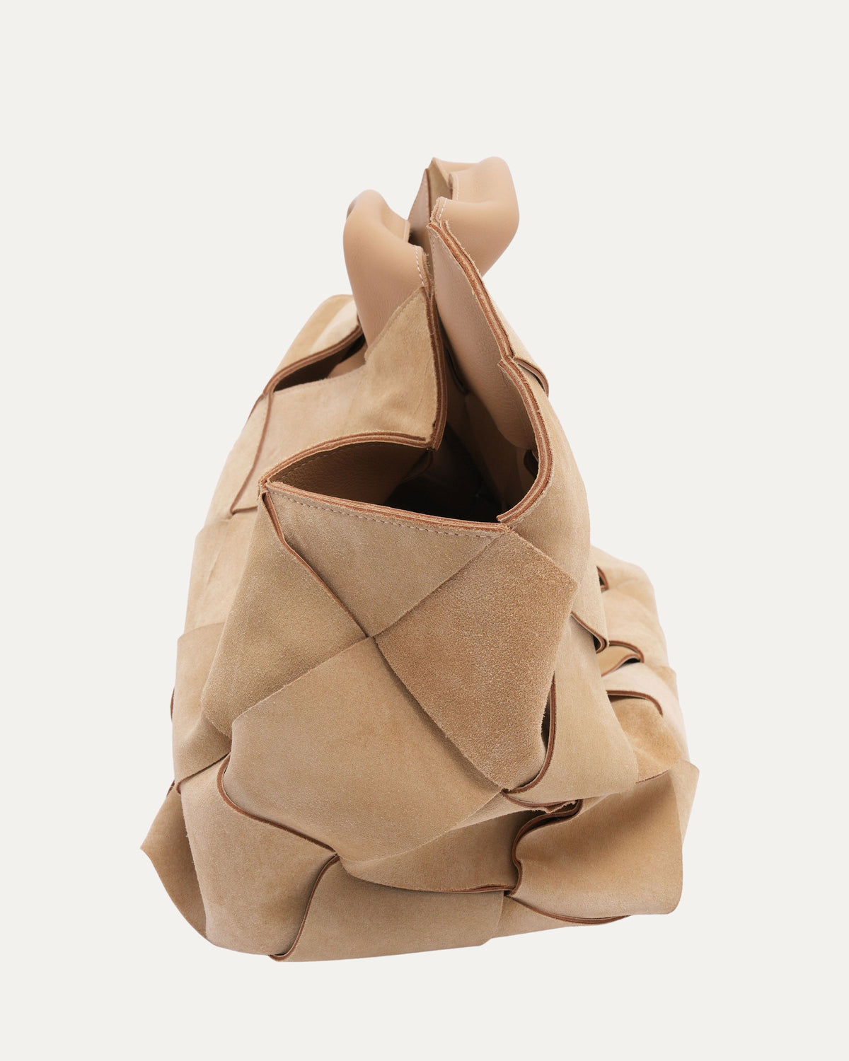 Suede Woven Basket Bag