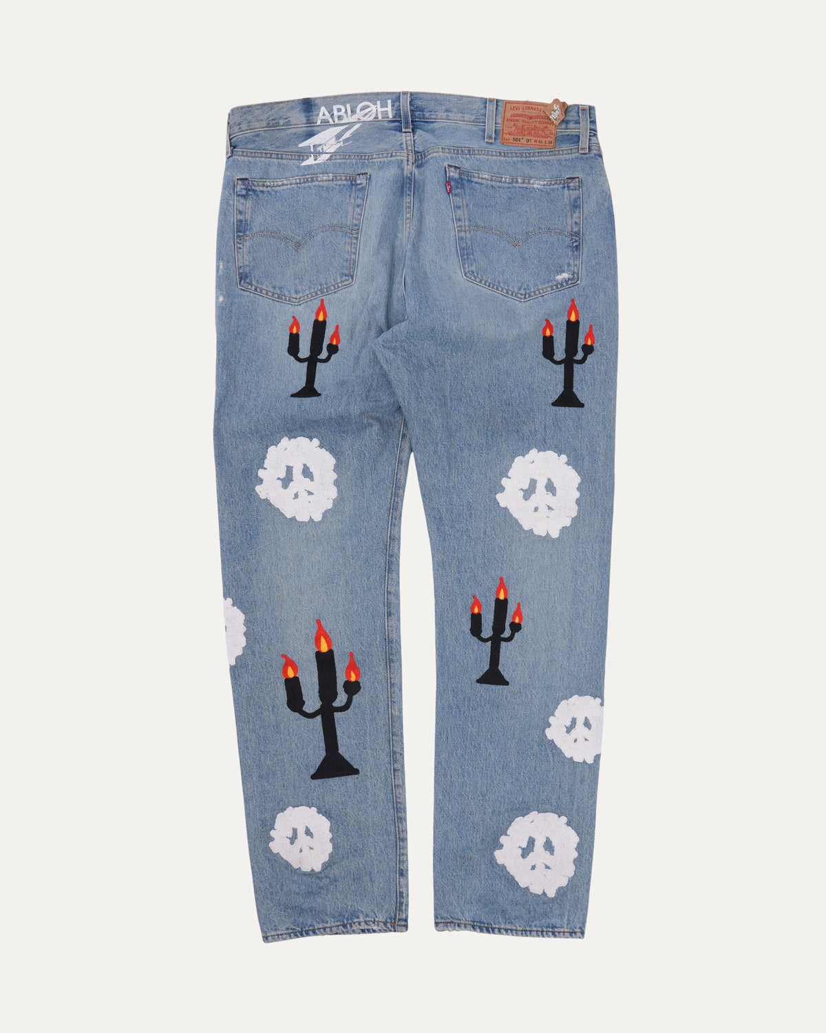Levi's Virgil Abloh 'Message In A Tear' Embroidered 501 Jeans