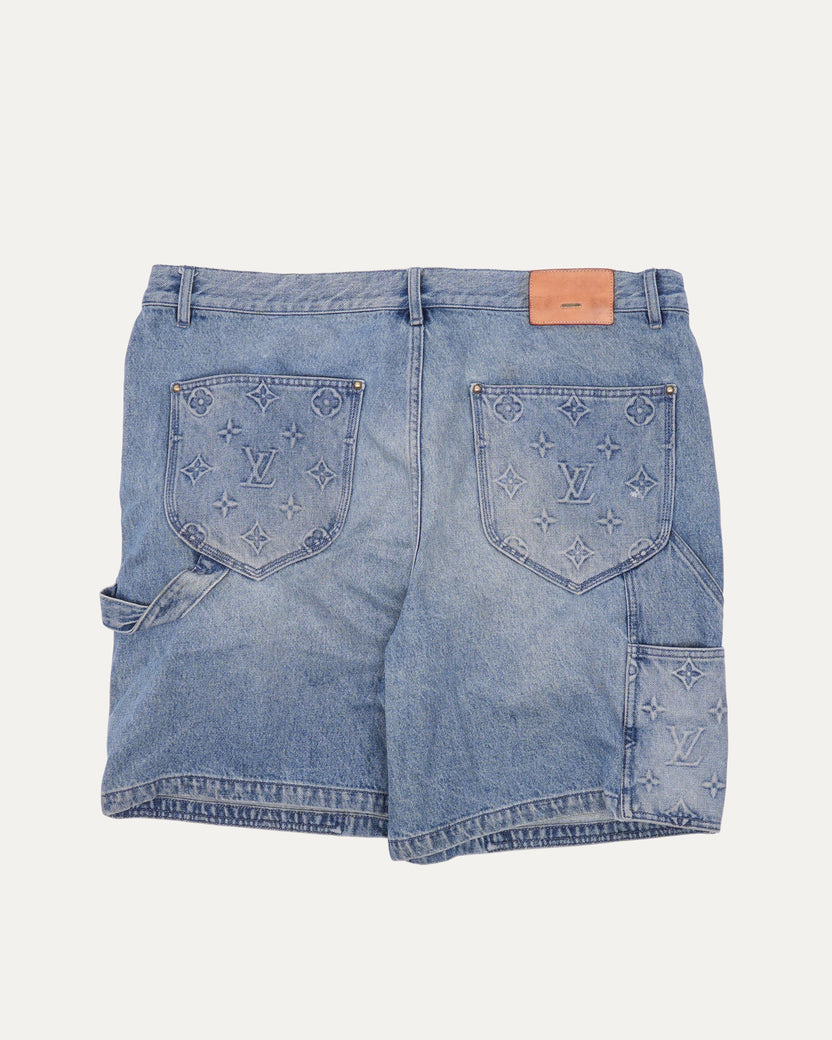 Monogram Double Knee Denim Shorts