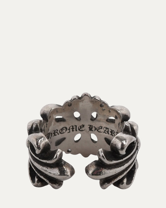 Double Floral Cross Ring