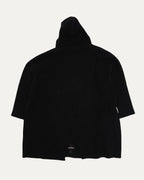 Pony Hair Cross Patch Hooded Cardigan